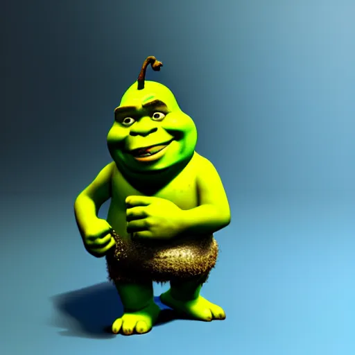 Image similar to shrek as a banana, highly detailed, extremely high quality, hd, 4 k, 8 k, canon 3 0 0 mm, professional photographer, 4 0 mp, lifelike, top - rated, award winning, realistic, detailed lighting, detailed shadows, sharp, no blur, edited, corrected, trending