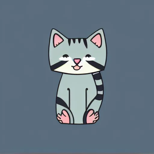 Prompt: cute kitten as an svg sticker, 2 d, flat, vector art