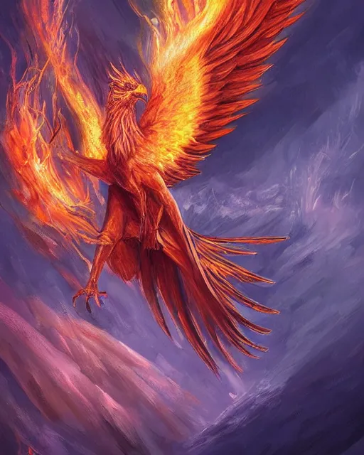 Prompt: ''Illustration of a phoenix , d&d, fantasy, detailed, digital art, by Ric Ow, by Fahmi Fauzi''