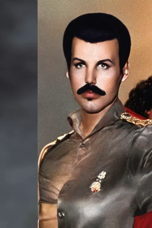 Prompt: freddy mercury and polly shore had a baby. photo realistc