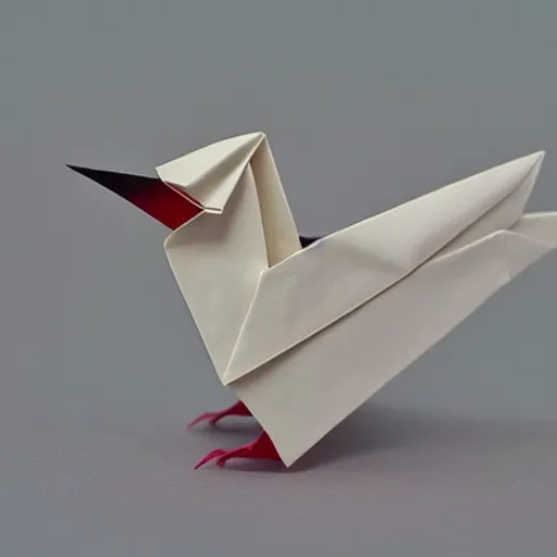 Image similar to origami bird, realistic, highly detailed