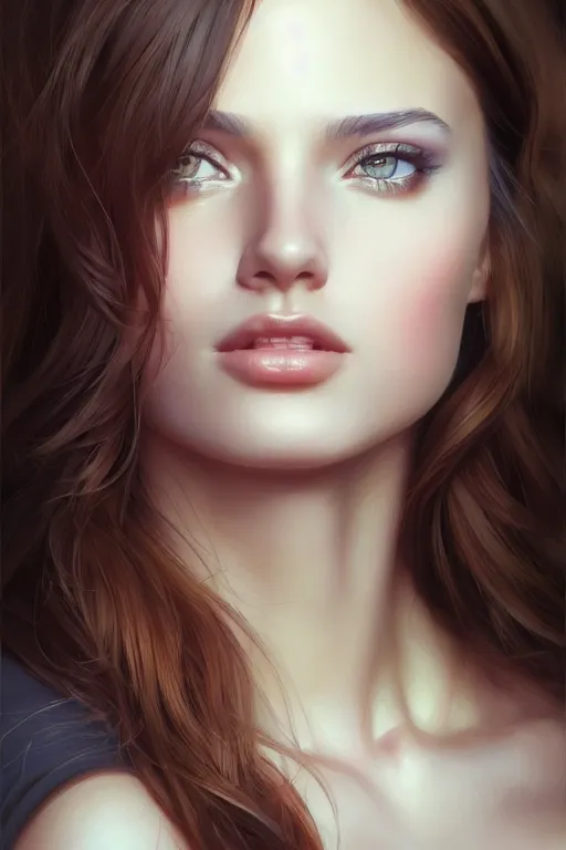 Image similar to photo of a gorgeous young woman in the style of stefan kostic, realistic, sharp focus, 8k high definition, insanely detailed, intricate, elegant, art by stanley lau and artgerm