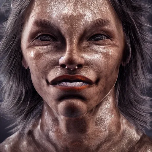 Image similar to photorealistic!! Anlysis of a human face with complex alien tools, 8k, photorealistic