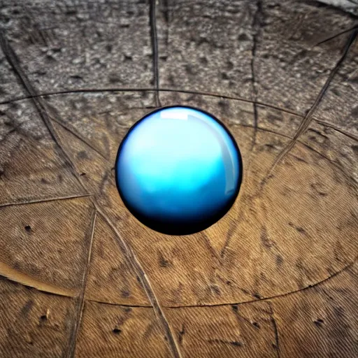 Prompt: a perfect sphere within a sphere within another sphere inside a raindrop