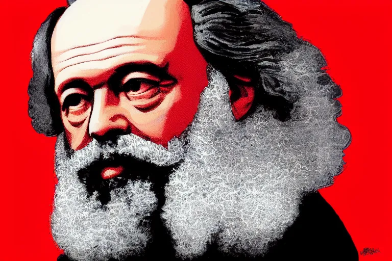 Prompt: karl marx portrait by pedro correa