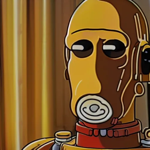 Prompt: Homer Simpson as C3PO, cinematic 4k
