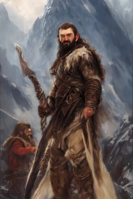 Prompt: Thorin. concept art by James Gurney.