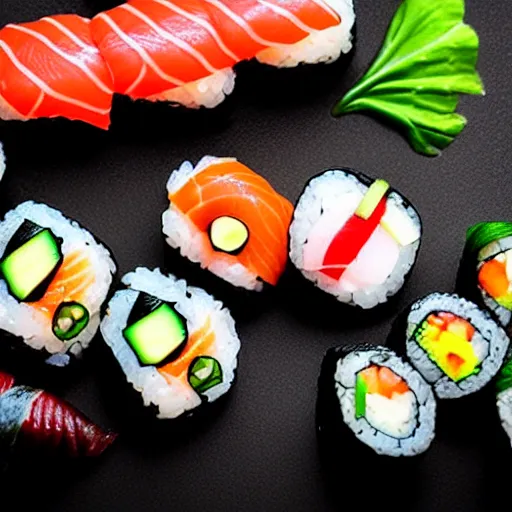 Image similar to macro gourmet top quality sushi sashimi photography professional photograph