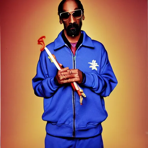 Image similar to Snoop Dogg holding a magic wand for a 1990s sitcom tv show, Studio Photograph, portrait, C 12.0