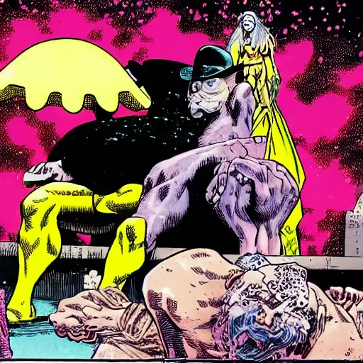 Image similar to A splash panel by Alan Moore for Watchmen