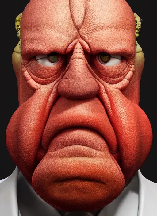 Image similar to photorealistic 3 0 0 0 ( dr. john a. zoidberg ), portrait photography feroflex photorealistic studio lighting ektachrome detailed intricate face details, ultradetails, beautiful face, realistic shaded perfect face, extremely fine details