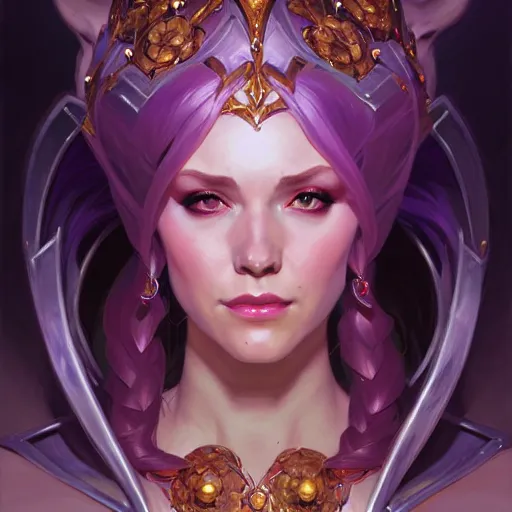 Prompt: Character Portrait of Syndra from League of Legends surrounded by nodes, face, fantasy, intricate, elegant, highly detailed, digital painting, artstation, concept art, smooth, sharp focus, illustration, art by Gregory Manchess and Fernanda Suarez and Artem Demura and alphonse mucha