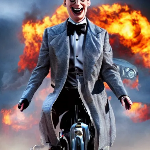 Prompt: pee wee herman as a mad max villain, movie still, highly detailed, high quality, 8 k, realistic face