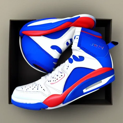 Prompt: jordan sneakers based off sonic