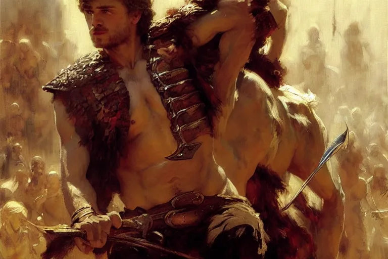 Image similar to attractive male, game of thrones, painting by gaston bussiere, craig mullins, j. c. leyendecker