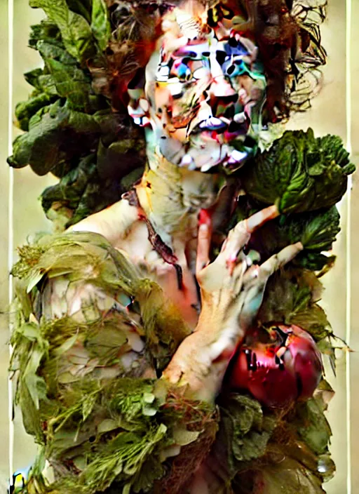 Image similar to emma thompson as an organic vegetable, diffuse lighting, fantasy, intricate, elegant, highly detailed, lifelike, photorealistic, digital painting, artstation, illustration, concept art, smooth, sharp focus, art by john collier and albert aublet and krenz cushart and artem demura and alphonse mucha