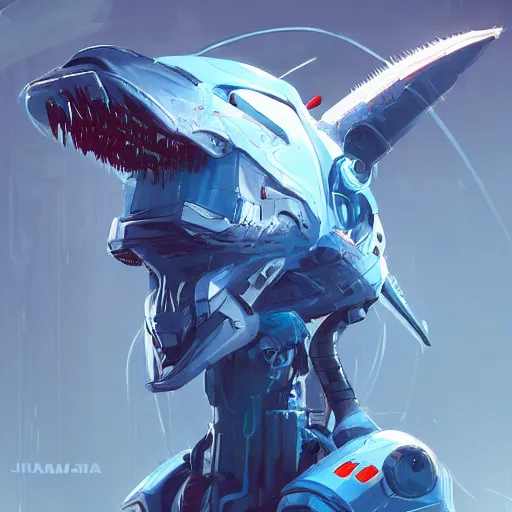 Image similar to concept art by jama jurabaev, brush stroke, robotic cyberpunk dolphin, scifi, trending on artstation, high quality, extremely detailed