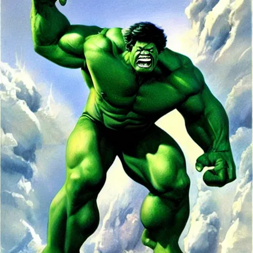 Image similar to incredible hulk by boris vallejo