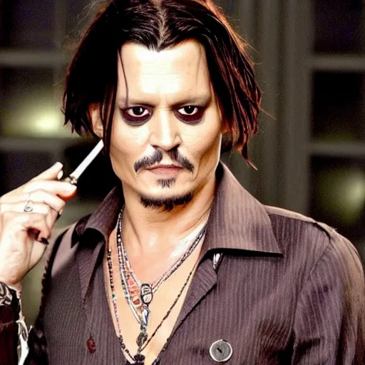 Image similar to johnny depp as a vampire, true blood