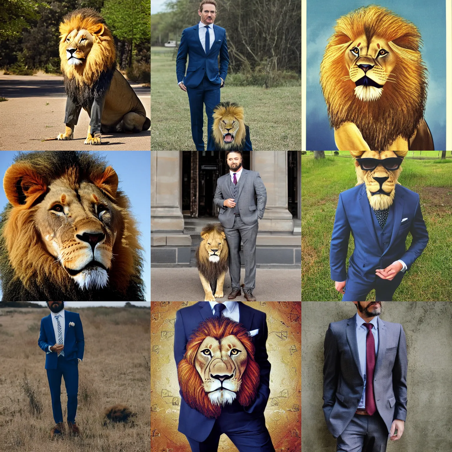 Prompt: lion in a suit