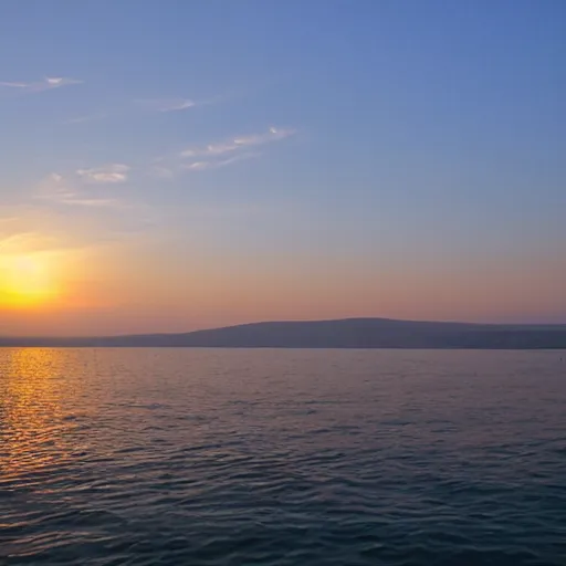 Prompt: sea of galilee at sunrise