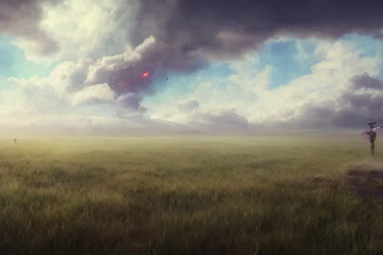 Image similar to a psychedelic realm with rolling plains made out of clouds, in the style of wlop, illustration, epic, fantasy, hyper detailed, smooth, unreal engine, sharp focus, ray tracing