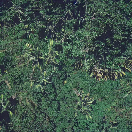 Image similar to drone photo on expired fuji film of uncontacted tribe in madagascar