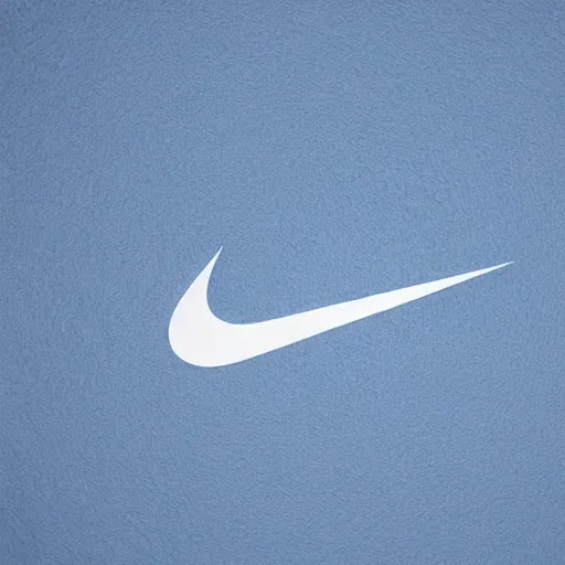 Image similar to nike logo made of very fluffy blue faux fur placed : : on reflective surface, nike logo, professional advertising, overhead lighting, heavy detail, realistic by nate vanhook, mark miner