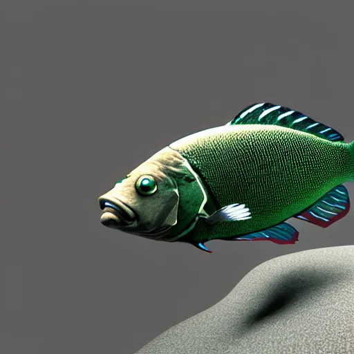 Image similar to fish, octane render, award winning, unreal engine, houdini render, studio light