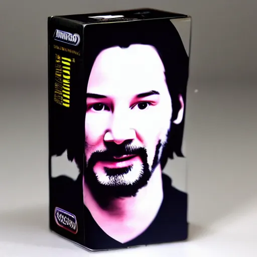 Image similar to An amiibo of Keanu Reeves, white background