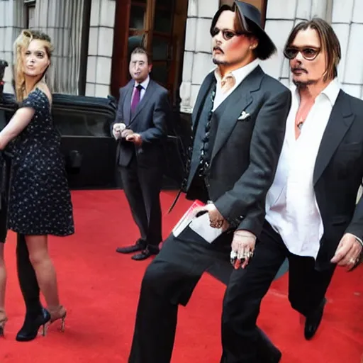 Image similar to johnny depp in court against amber heard cnn broadcast headline news