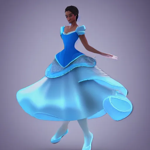 Prompt: Wii Fit Trainer dressed as Cinderella, realistic, artstation