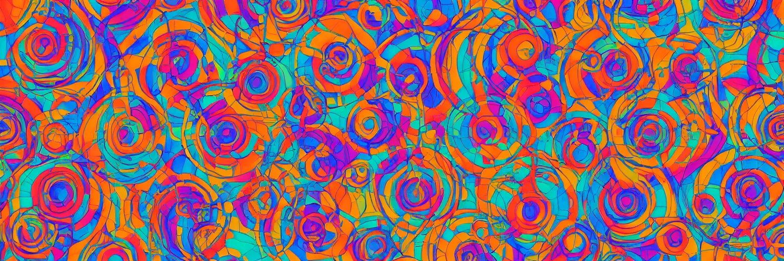 Prompt: abstract colorful concentric circles wallpaper design