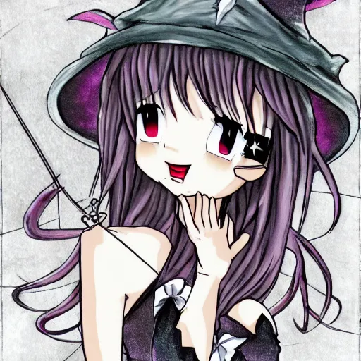 Image similar to Flirty anime witch casting magic, Deviantart