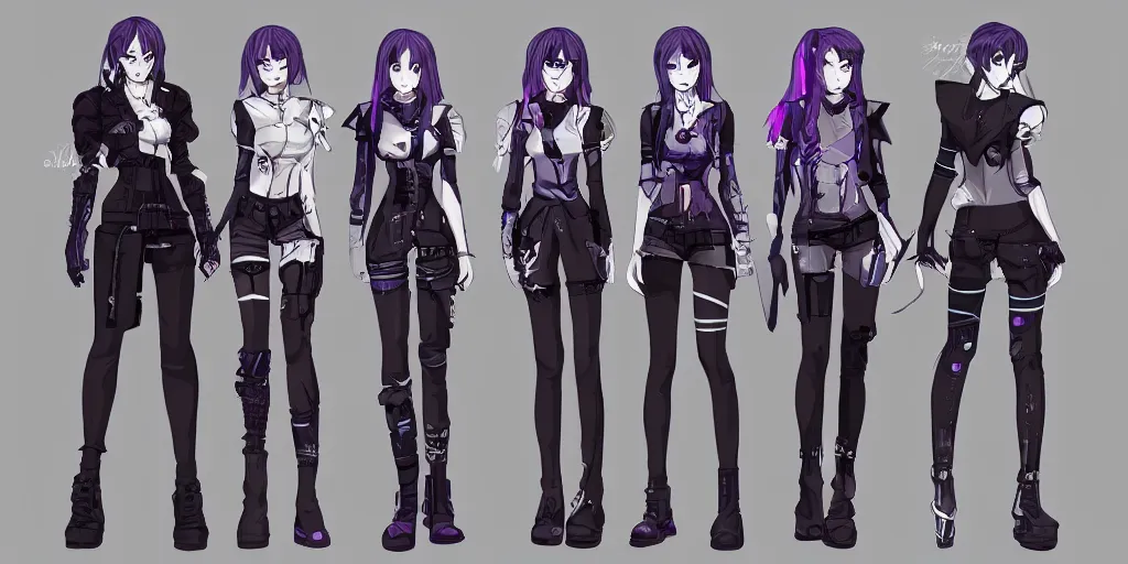 fashion, cyberpunk, anime, game, characters reference