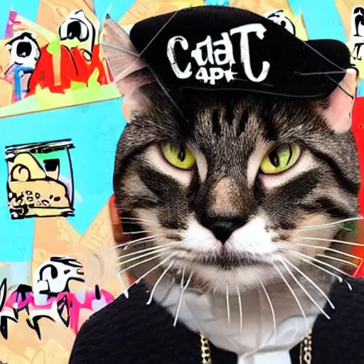 Prompt: cat as rapper