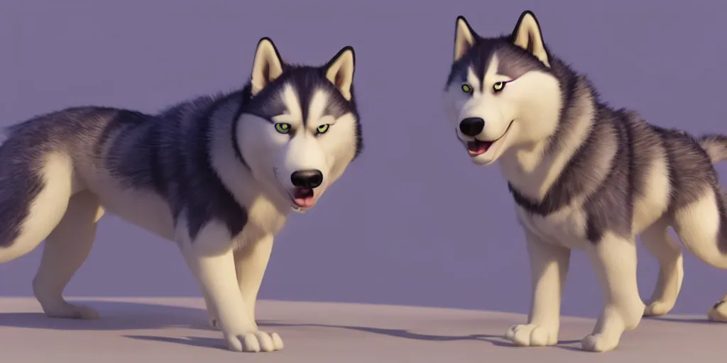 Image similar to demo reel 3 d husky animation adorable cgi animated ray tracing 4 k ultra - hd