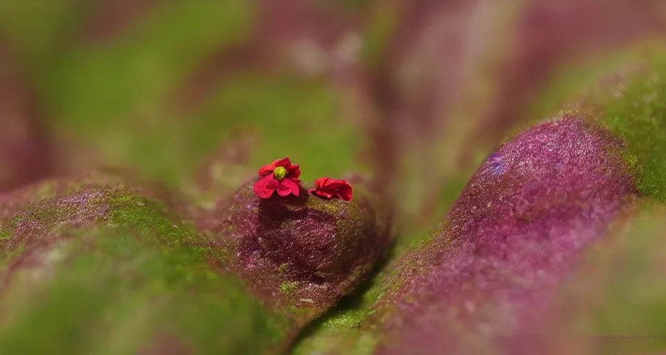 Prompt: micro photography of a wallflower, photoreal, detailed, holden hours, 8 k