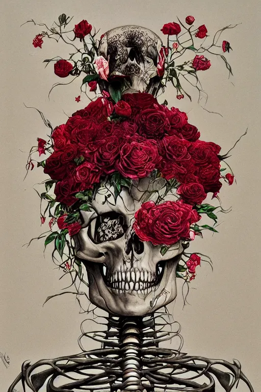 Skull Digital Art Alexander Mcqueen Colorful Flower 