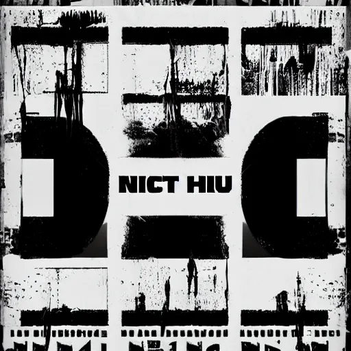 Image similar to black on white graphic design cover punk band in style of eric hu, y 2 k, brutalism, acid, techno