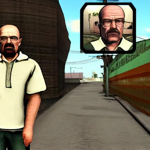 Prompt: walter white in gta san andreas