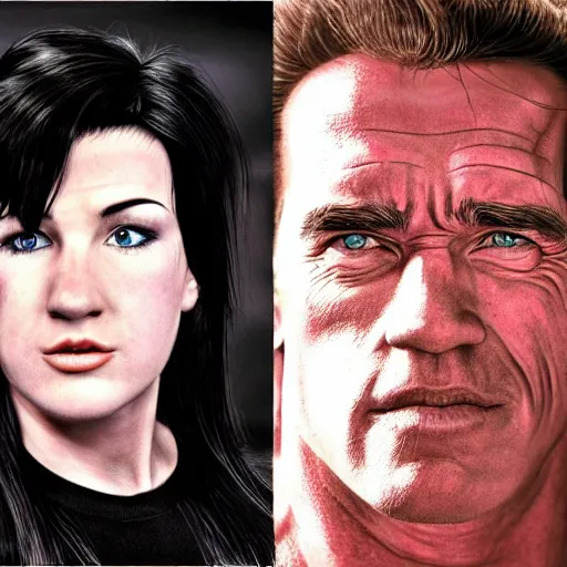 Prompt: arnold schwarzenegger portrait as tifa lockhart, realistic photography, ultra realistic portrait