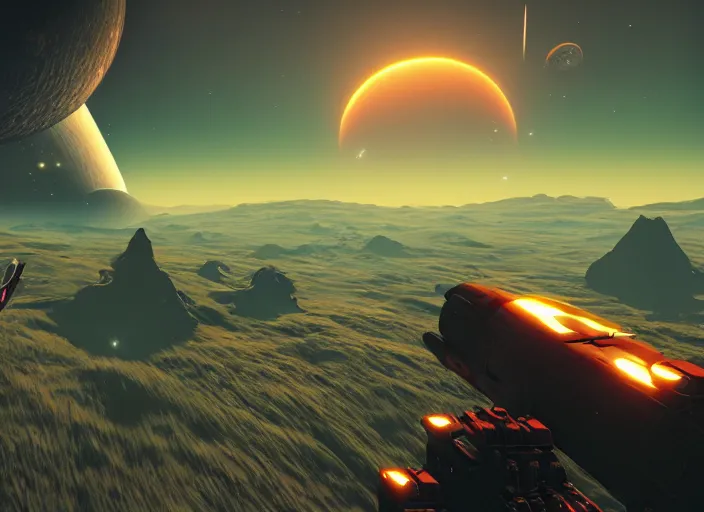 Prompt: no man's sky videogame beautiful screenshot