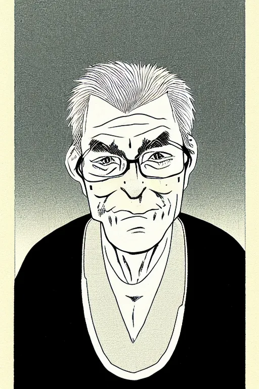 Image similar to manga portrait of older white new zealand man craig aeon macdonald by mengo yokoyari.
