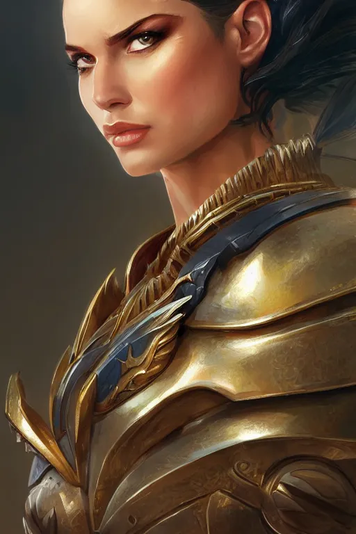 Image similar to amazon valkyrie athena, d & d, fantasy, portrait, highly detailed, headshot, digital painting, trending on artstation, concept art, sharp focus, illustration, art by artgerm and greg rutkowski and magali villeneuve