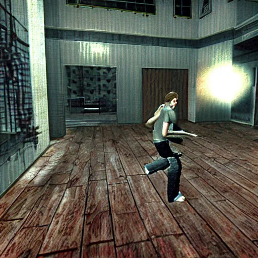 Image similar to vhs horror video game screenshot on ps 1 game, playstation 1 game, third person, horror