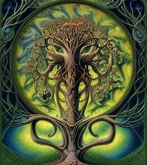 Image similar to tree of life by roger dean and andrew ferez, art forms of nature by ernst haeckel, divine chaos engine, symbolist, visionary, art nouveau, botanical fractal structures, organic, detailed, realistic, surreality