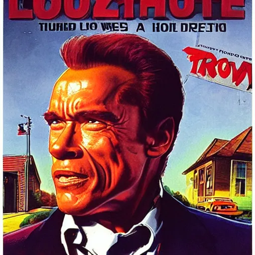 Image similar to Poster by Drew Struzan for the movie Loaf House staring Arnold Schwarzenegger, released in 1986