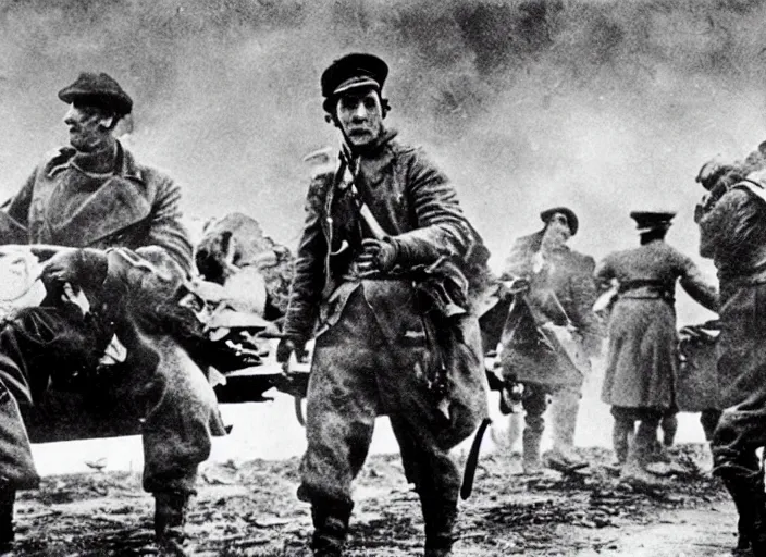 Image similar to scene from the 1 9 1 3 post - apocalyptic film the day after which postulates a fictional war between nato forces and the warsaw pact countries over germany that rapidly escalates into a full - scale nuclear exchange between the united states and the soviet union