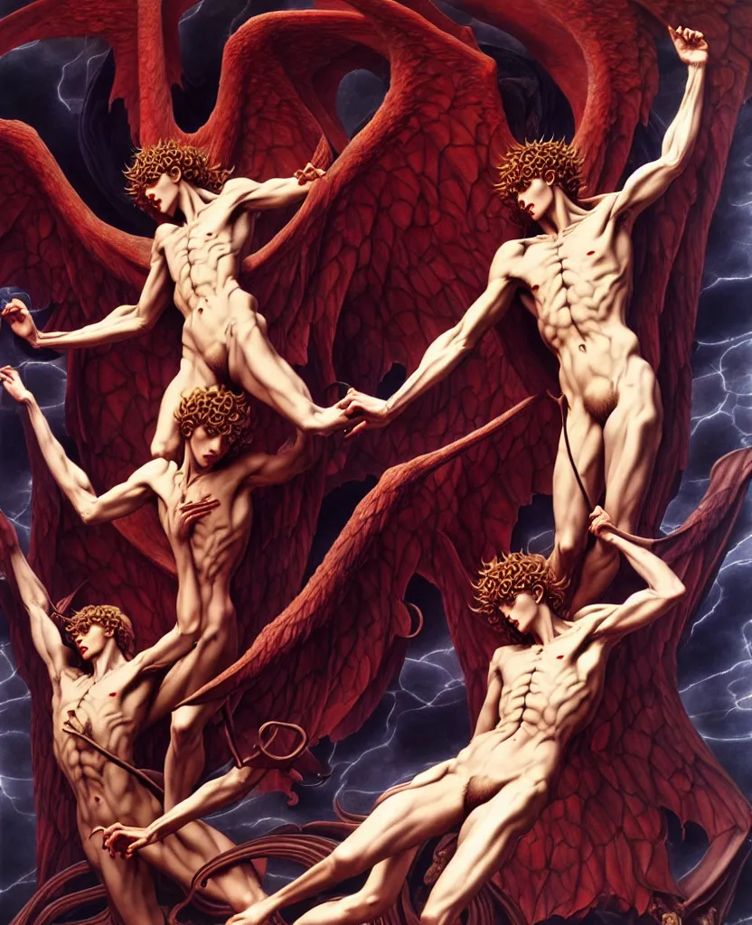 Image similar to devilman, by evelyn de morgan, hd, hyper detailed, 4 k, depth perception, depth of field, neo - gothic, gothic. art by wojtek siudmak, masterpiece